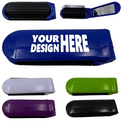 Folding Travel Mirror Hair Brush