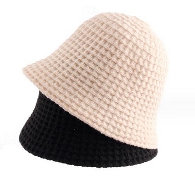 Casual Solid Knit Bucket Hat