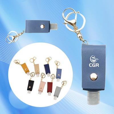 Flip-Cap Sanitizer Holder in PU Leather