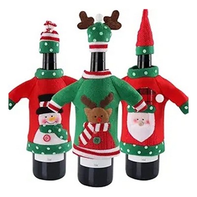 Ugly Christmas Sweater Wine Bottle Cover