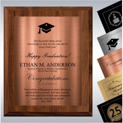 10.5 x 13" Cherry Finish Wood Graduation Plaque Gift Award