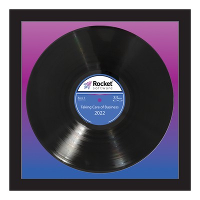 Black Framed Record - 13" x 13" Frame w/ Custom Background