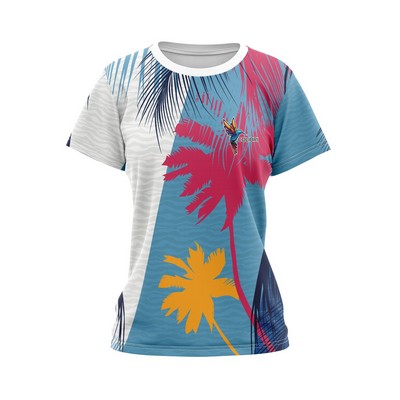 Women's Full Sublimation Short Sleeve T-Shirt - 160G Performance Grade Birdseye Mesh