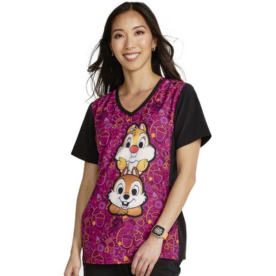 Cherokee® Women's Tooniforms Nuts For Nuts Print Scrub Top