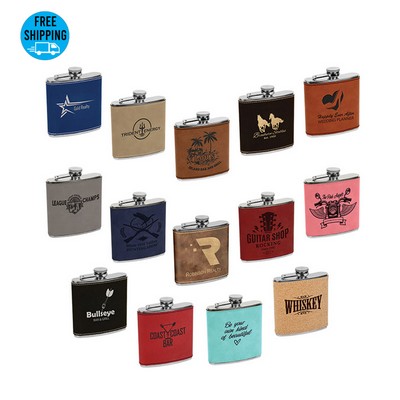 7 oz. Leatherette Stainless Steel Flasks