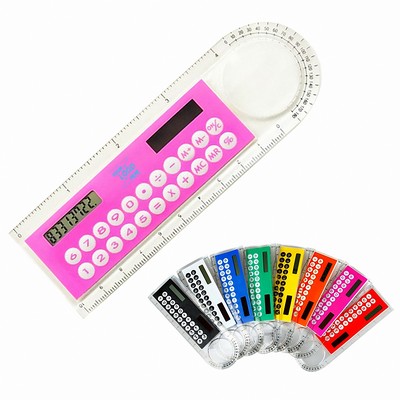 4 Inch Plastic Ruler with Solar Calculator