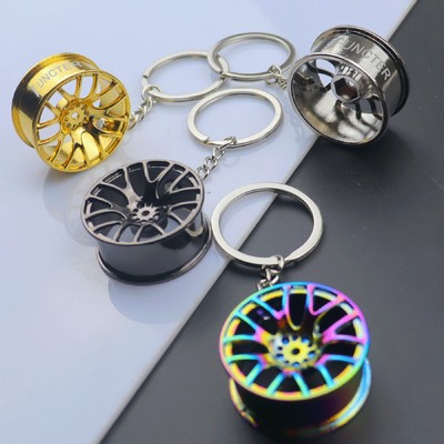 Car Wheel Vehicle Tyre Keychain Toy Automotive Part Auto Wheel Rim Car Key Tag