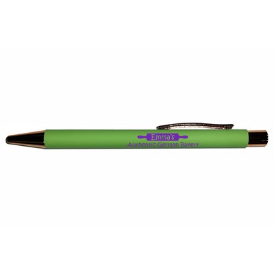 Boom Comfort Rubberized Plunger action aluminum Pen with metal clips, trim and tip (3-5 Days)