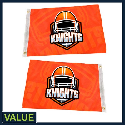 (Large Qty) VALUE - 12" x 18" Custom Pole Flag - Double Sided