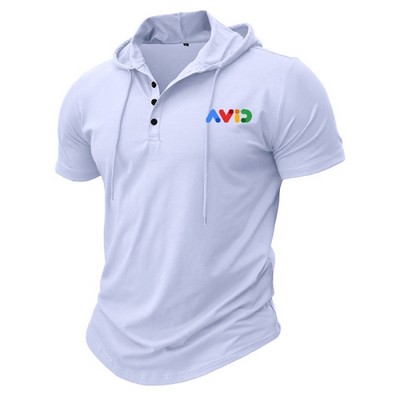 Custom Hooded Short-sleeved T-shirt XXL