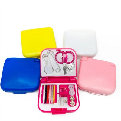 Mini Plastic Sewing Kit Box in Vibrant Candy Colors