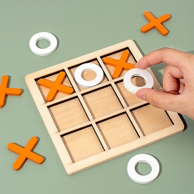 Wooden XO Tic Tac Toe Board Game for Kids