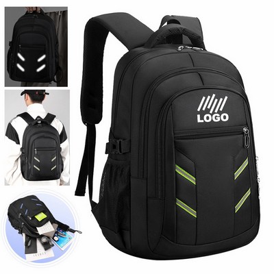 Black Backpack With Reflective Strips