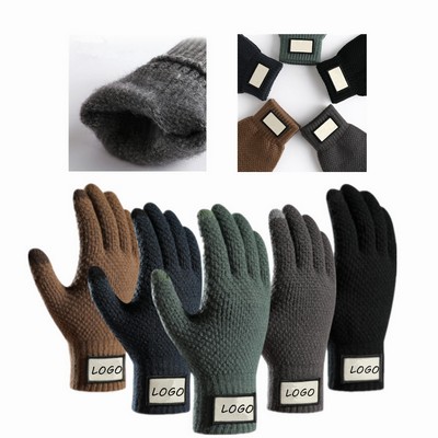 Thick Adult Warmth Gloves W/ 2 Finger Touch