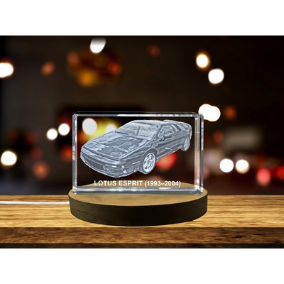 Exquisite 3D Engraved Crystal of the Iconic 1993-2004 Lotus Esprit Sports Car