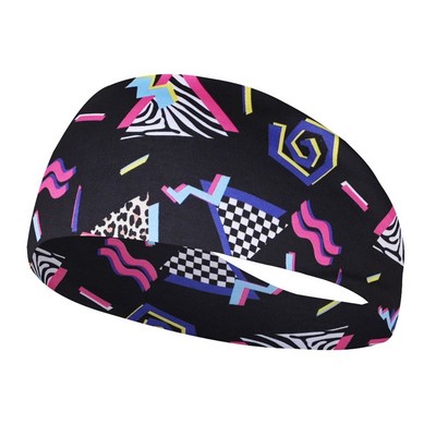 Retro Fashion Printed Sweat Absorbent Breathable Headband