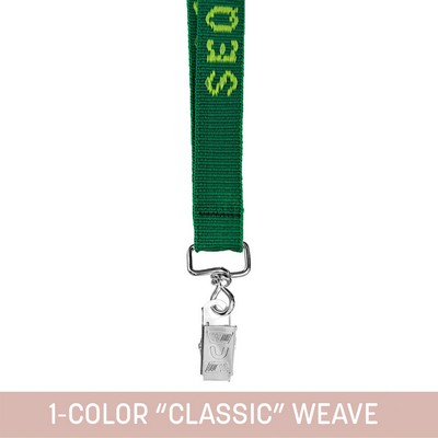 3/4" Woven Lanyard w/ Swivel Bulldog Clip - "Classic" Weave