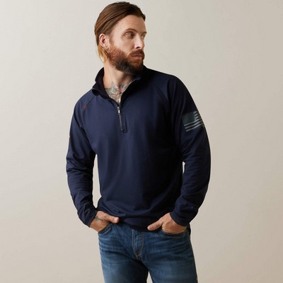 Ariat FR COMBAT STRETCH PATRIOT 1/4 ZIP LS WRK SHRT