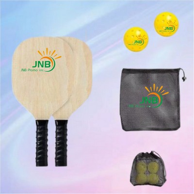 Pickleball Wood 2-Paddle Set