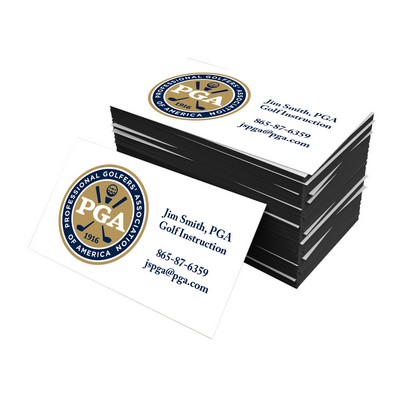 Business Cards - 38pt Trifecta Black, Full Color Front & Back - Size 2" x 3.5"