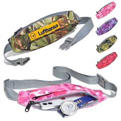 Camouflage Fanny Pack w/ 2 Zipper 9.5"W x 3.75"H