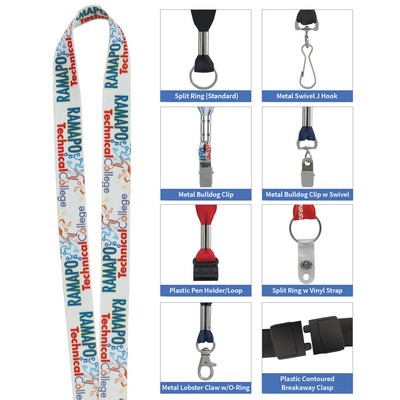 3/4" RPET Fine-Print Lanyard