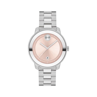 Movado Bold Ladies' Stainless Steel Watch w/Blush Pink Dial