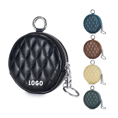 Round Coin Purse With Keychain