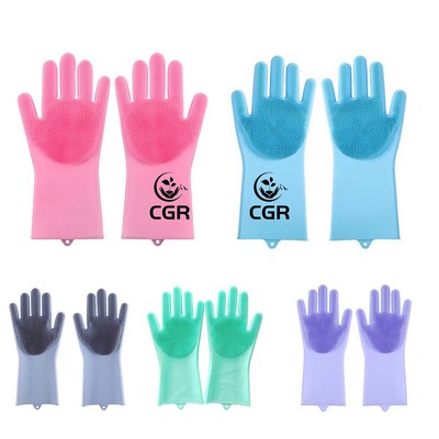 Silicone Dishwashing Scrubber Glove for Washing Dishes for Kitchen Pet and Car