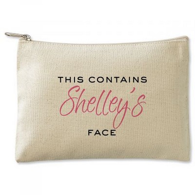 9" X 6" Cotton Canvas Zipper Pouch