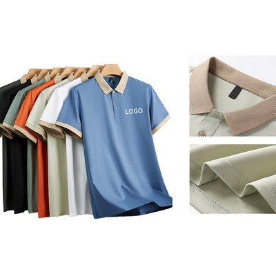 Color Blocked Collar Golf Polo Shirts