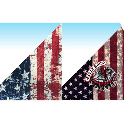 Patriotic US Flag Design Pet Triangle Bandanna - 100% Cotton (Med-LG) 22"x 22" x 29" - Import Stock