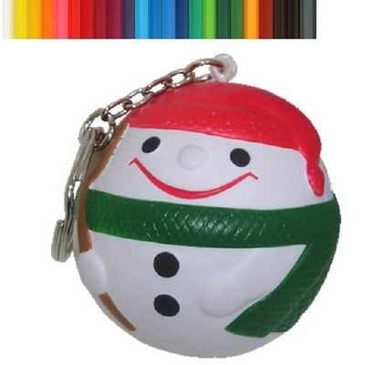 Snowman Ball Stress Reliever Keychain