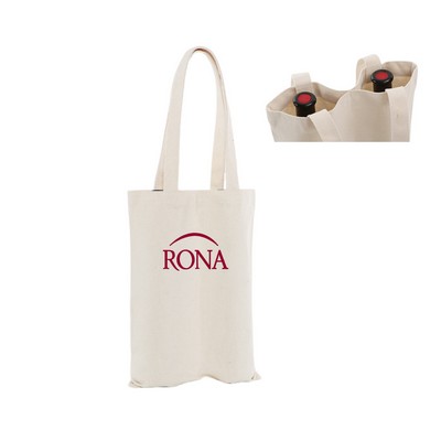 2 Bottle Canvas Wine Bag with Divider