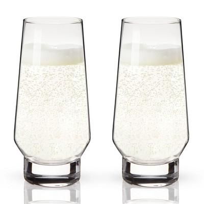 Viski Weighted Stemless Champagne Flutes