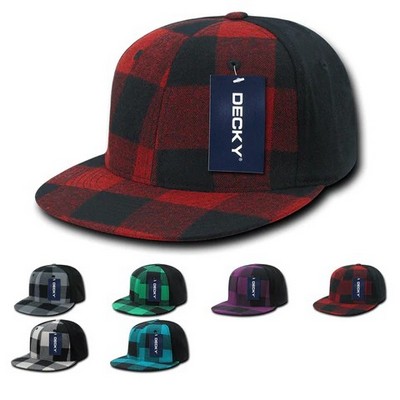 Decky Structured Plaid Flex Cap w/Flat Bill