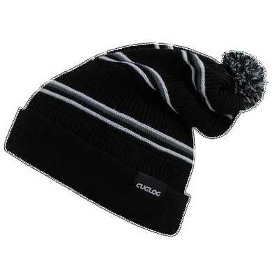 Kinabalu Cuglog Slouch Striped Pom Knit Beanie