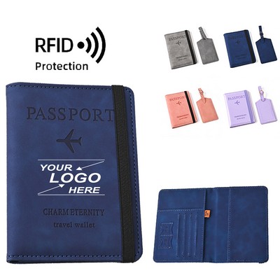 RFID Blocking Passport Wallet and Luggage Tag Set