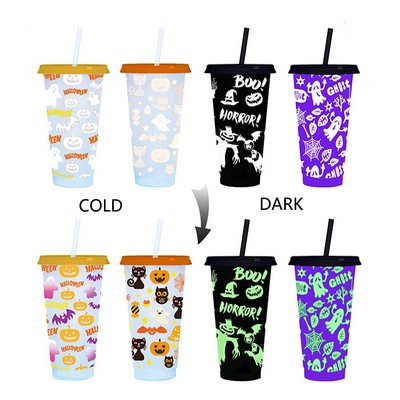 Halloween Color Changing Luminous Cup Tumbler