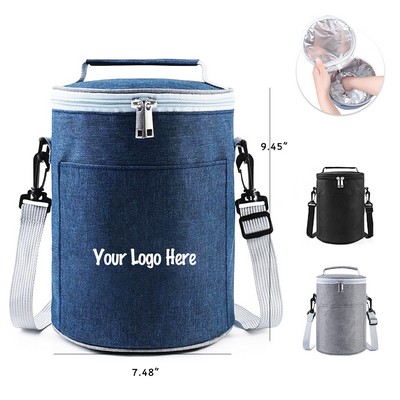 Large Capacity Round Insulation Lunch Bag