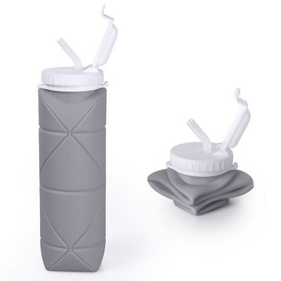 Hot Sale Strawing Silicone Foldable Water Bottle