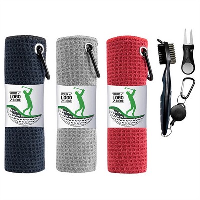 Golf Waffle Pattern Towel Gift Accessories Set - Ultimate Golfing Essentials