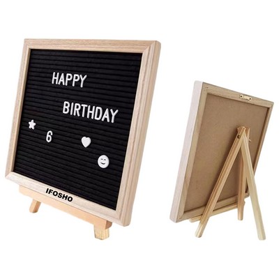 Wood Frame Changeable Felt Letter Message Board Sign w/ Plastic Letters