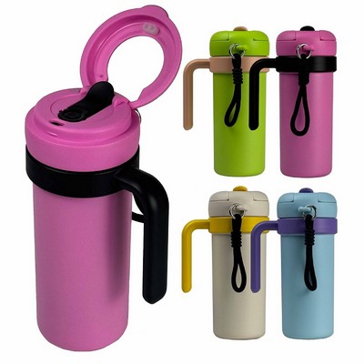 Stainless Steel Insulated Bottle with Tea Separator and Carrying Handle 24oz