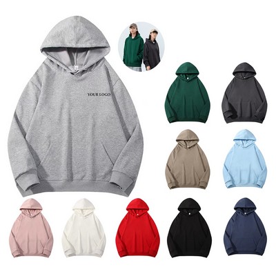 Cotton Unisex Plain Hoodie Pullover Hooded