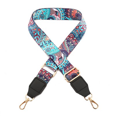 Full-Color Dye Sublimation Printed Adjustable Shoulder Bag Strap with Leather Finish