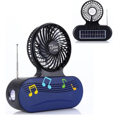 Solar-Powered Wireless Speaker Fan