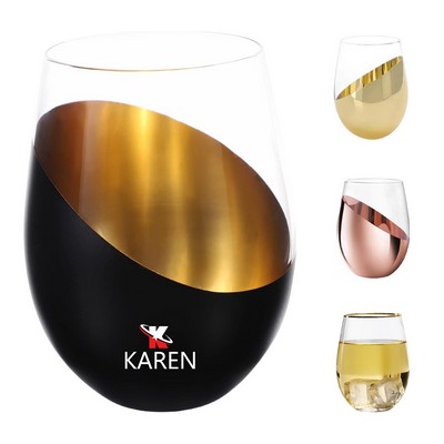 Holiday Egg Shaped Stemless Wine Glass