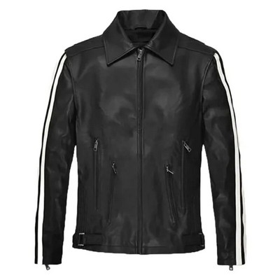 Monarch Stripe Leather Jacket ( XS - 4XL )