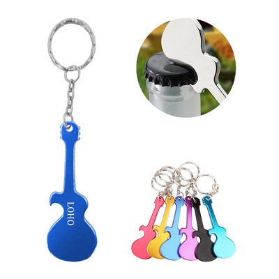 Guitar Shaped Bottle Opener W/Key Chain